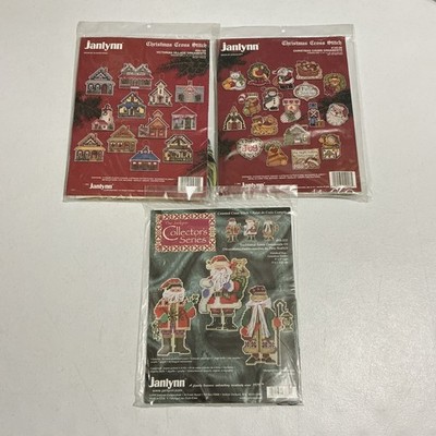 Janlynn Christmas Chums Ornaments Cross Stitch Kit Lot Santa Victorian Village