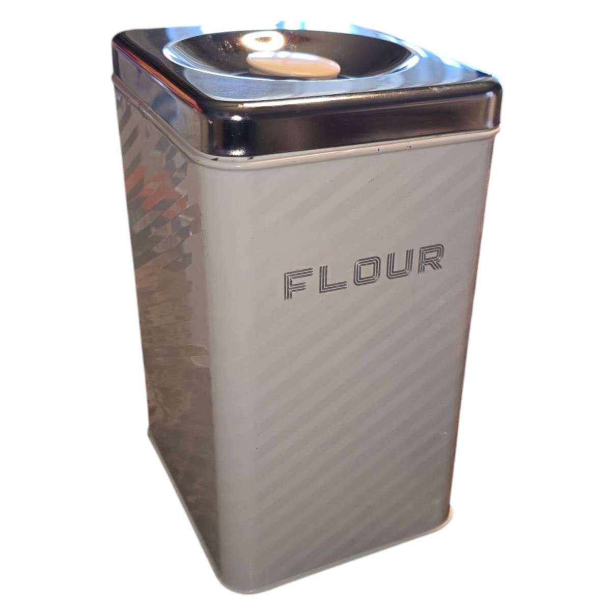 Vintage 1960s Chrome White Lincoln Beautyware Canister Set