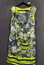 Adrianna Papell Pencil Dress Women’s Size 14 Green Blue Geometric Sleeveless 