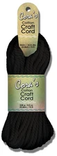 Pepperell Cara's Cotton Craft Cord 4mmx75ft-Black - 3 Pack
