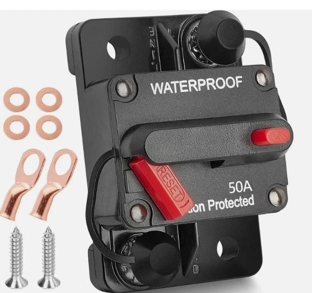 RED WOLF 50A Amp Circuit Breaker for Car/Boat/Solar Systems #BS0050 Manual Reset
