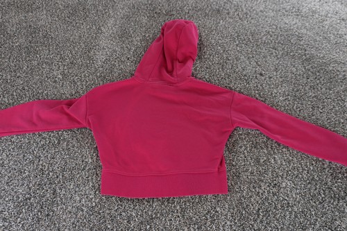 Nike Hoodie Youth Girls Small Pink Air Cropped Pullover Sweatshirt Embroidered - Picture 7 of 10