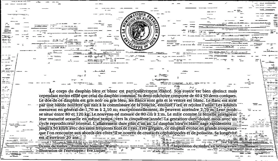 Monaco SC# 1813 FDC 1992 Cetáceos Mediterráneos Delfín Azul y Blanco - A02812 Foto 2 de 2