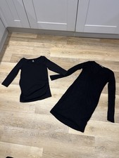 Ladies Black Long Sleeve Maternity Dress & H&M Top Size 8 / XS
