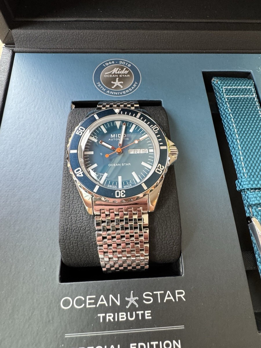Basically Brand New | Mido Ocean Star Tribute Men's Watch Blue Dial, 40.5mm View 4