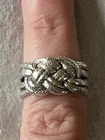 Vintage Mignon Faget Double Knot Wide Sterling Silver Band Heavy Retired
