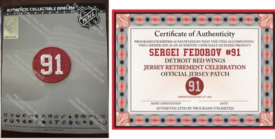 #ad SERGEI FEDOROV #91 JERSEY RETIREMENT PATCH RED WINGS LIMITED EDITION SHIPS NOW $19.91