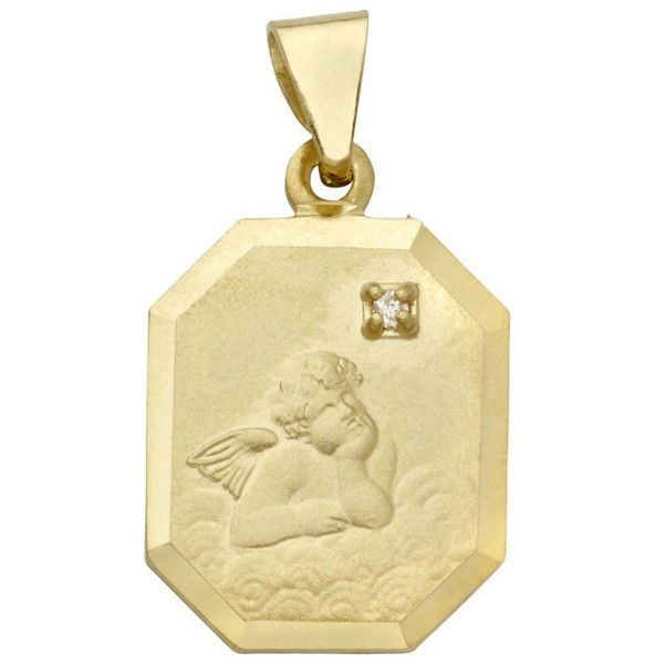 Miamar EN24 Kinder AnhäNger Schutzengel 14 Karat (585) Gelbgold Weiß-image