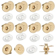 20 Sets 14 mm Magnetic Snap Buttons with Washer, Rose Gold