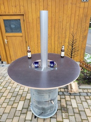 Feuertonne mit Stehtisch, beheizt, Ofen, Feuerkorb, Neu, Versand kostenlos