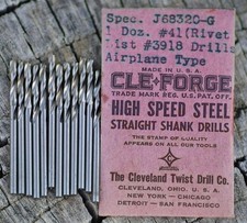 Cleveland Twist Drill Co. High Speed DRILL BITS #41 Rivet G 1 doz. Made in USA