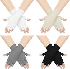 4 Pairs Sun Protection UV Gloves Sun Block Fingerless Gloves Summer Hand UV Prot