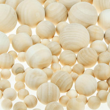 142 Pieces Round Wood Balls Unfinished Craft Wood Balls Small Wood Balls Round W