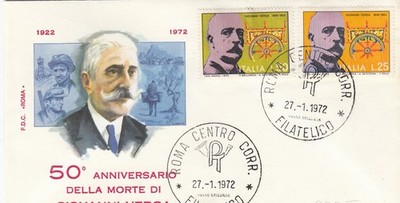 27.1.1972- 1 FDC FIRST DAY ''50. TOD VON GIOVANNI VERGA'' (L2235)