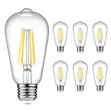 Vintage LED Edison Bulbs 6W, Equivalent 6 Count Pack of 1 2700K Warm White