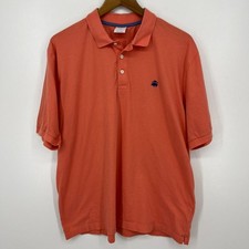 Brooks Brothers Polo Shirt Men's Size XL Orange 346 Logo Short Sleeve Cotton