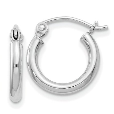 Sterling Silber rhodiniert 2 mm Creolen Schmuck