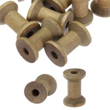 20Pcs Wooden Empty Spools 1.2" x 0.8" Sewing Thread Spool Brown