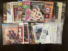 Large Lot Of 40 VTG Quilt Magazines, Patterns, Appliqu , Binding Tool