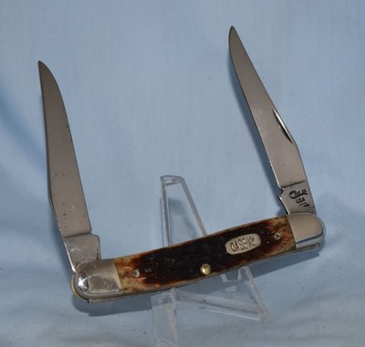 RARE VINTAGE CASE XX BONE MUSKRAT KNIFE 5 DOT 1995 ''NEAR MINT!!