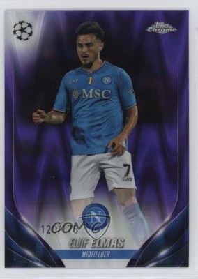 2023-24 Chrome UEFA Club Competitions Purple RayWave Refractor /175 Eljif Elmas