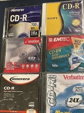(Mix Of 6 Including Sony CD-R CD Recordable 650 MB, 74 min CDQ-74CN 6x Speed