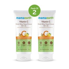 Mamaearth Daily Glow Krem do twarzy/ Krem przeciwsłoneczny z witaminą C-kurkuma- 80g X 2 szt.