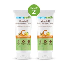 Mamaearth Daily Glow Face Cream/ Sunscreen with Vitamin C-Turmeric- 80g X 2 Pcks