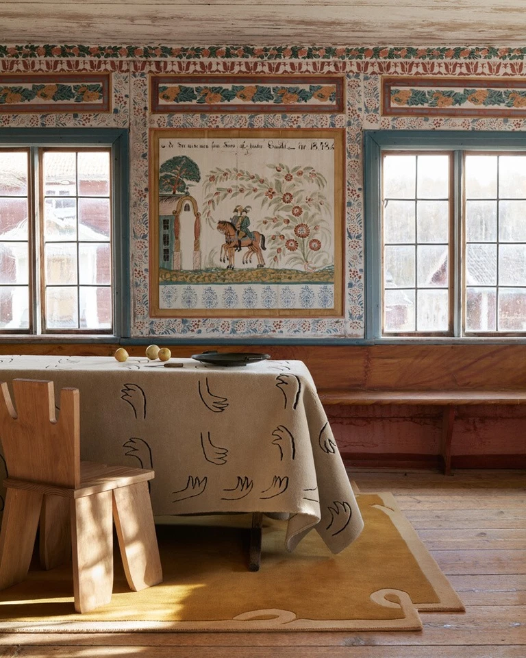 Alfombra verde acolchada Giancarlo Valle KN alfombra de lana acolchada a mano para cualquier habitación Foto 4 de 4