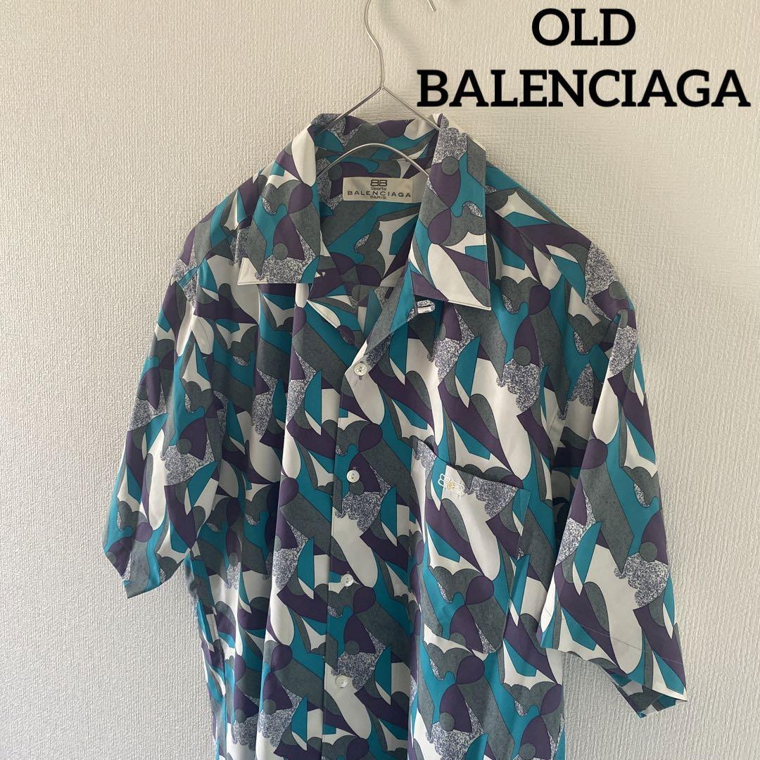 Balenciaga All-over Print Shirt Men's Short Sleeve Size L From