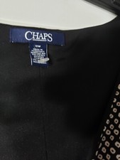 CHAPS BLACK AND WHITE DRESS 3/4 SLEEVEV NECK VERY CUTE DRESS AND COMFY