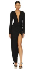 Nookie Farrah Plunge V-Neck Gown Black Size Small NEW NWT 
