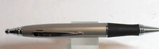 TERZETTI "DOME" Metal Large Heavy Click Top Ballpoint Pen SILVER/CT-Velvet Pouch