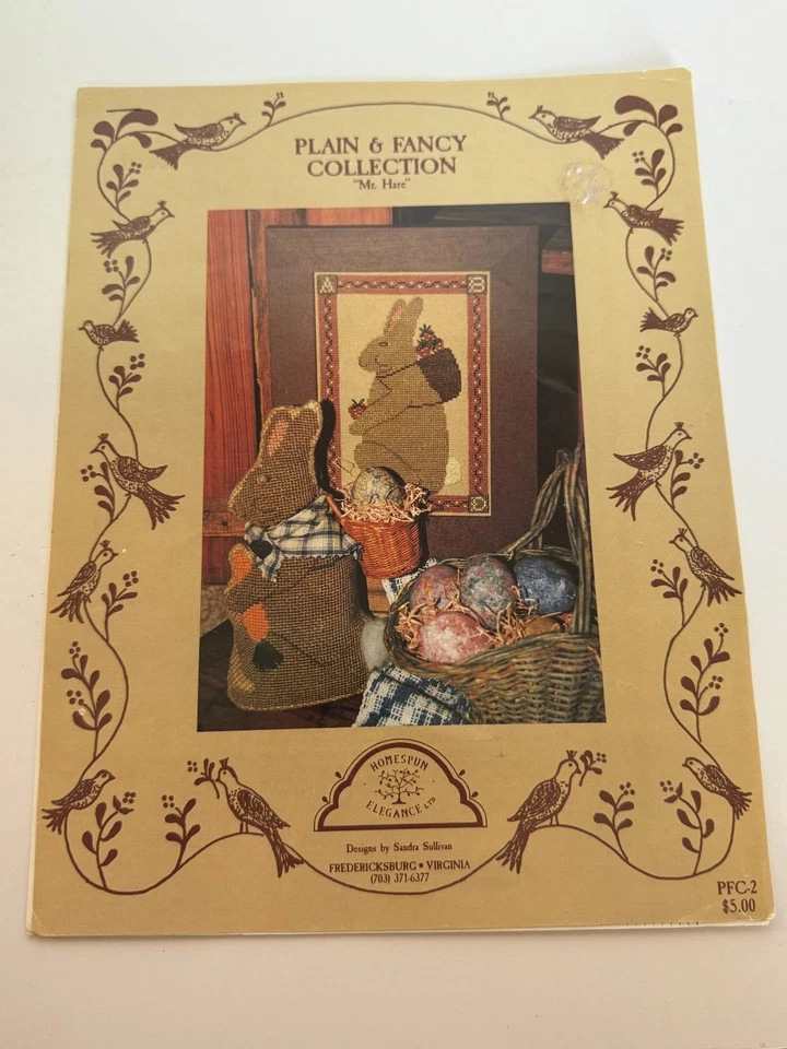 Homespun Elegance Cross Stitch Pattern Mr Hare Country Rabbit Plain Fancy PFC-2 - Image 4 of 4