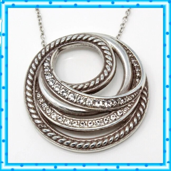 Flecos de Cristal Plateado Plata Moda Collares y Colgantes