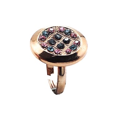 Mariana Ring Rose, Silver ,Blue & Indian Sapphire Austrian Crystals Madagasca...