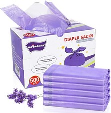 7500 DISPOSABLE BABY DIAPER SACKS DIAPER EASY TIE PET WASTE BAGS LAVENDER