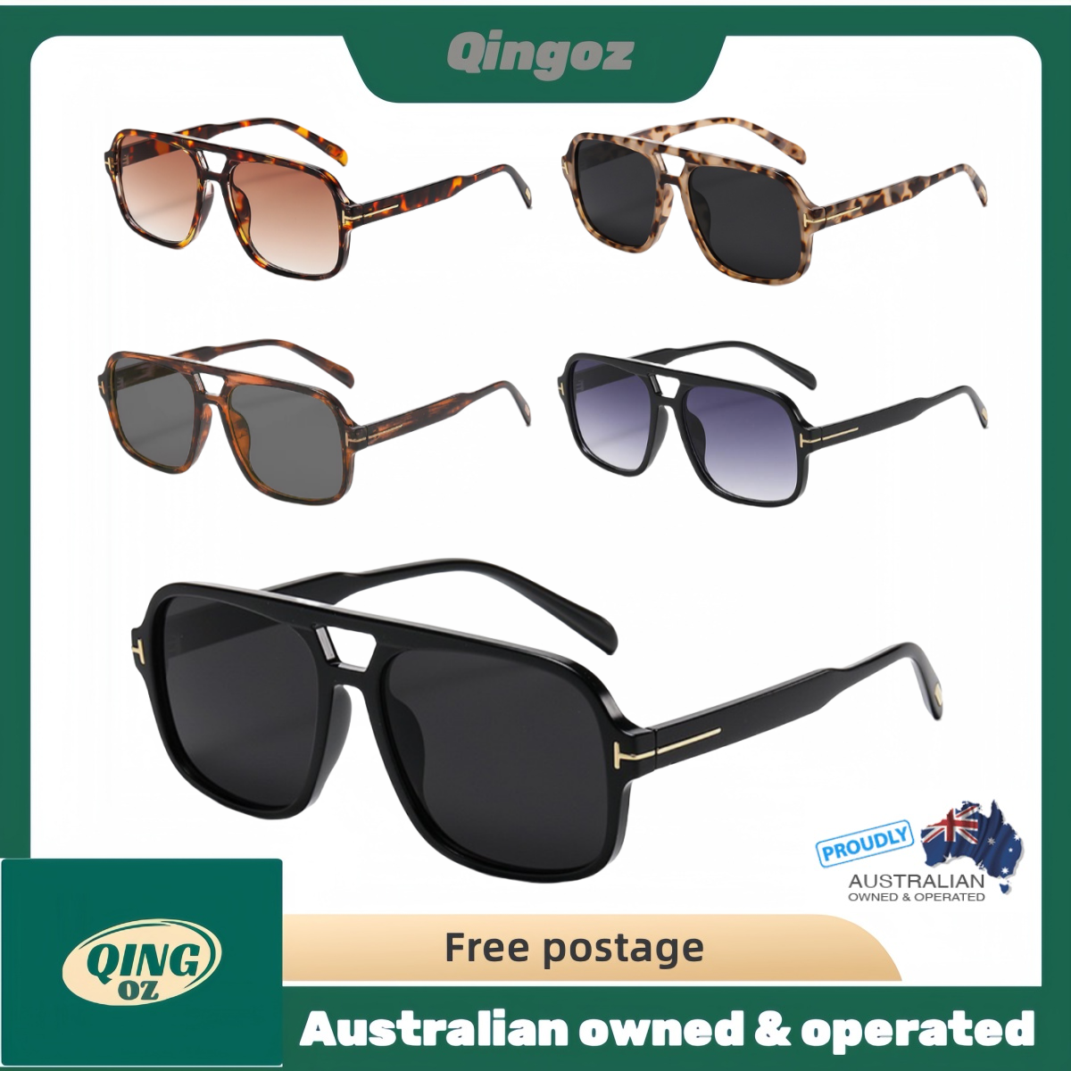 Men's Women's Fashion Square Vintage Retro Sunglasses