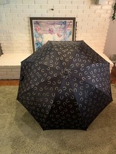 Vintage Nylon Rain Shade Umbrella Horseshoe Pattern 50"