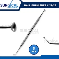 3 Pcs Dental Ball Burnisher #27/29 DE Composite Amalgam Plastic Filling German G