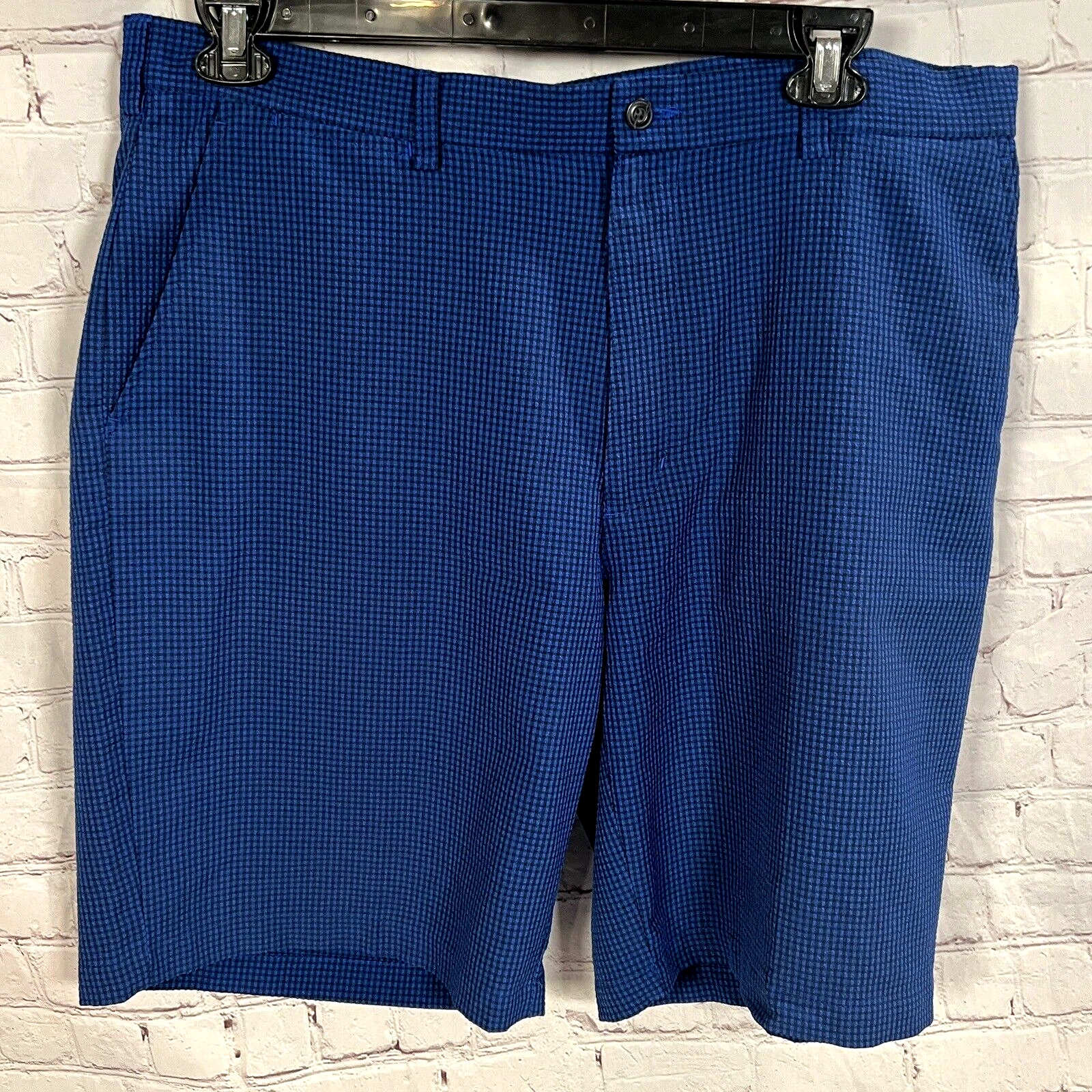 PGA Tour Mens Size 38/39 Blue Light Weight Flat Front Pockets Golf Shorts