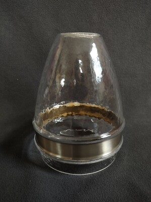 Clear Cafe Style Light Shade Metal Band Collar 1-5/8''Fit.