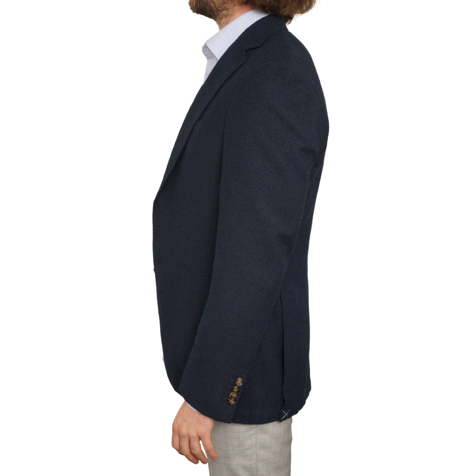 Men Suitsupply Blazer Blue Cotton Linen Wool Havana Patch HL EU50 UK