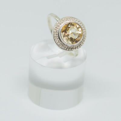 Sterling Silver 925 Citrine Ring Dainty Occasion Stack November