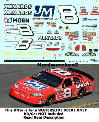 NASCAR DECAL # 8 MENARDS JOHNS MANVILLE 2007 BGN MONTE CARLO DALE EARNHARDT JR.
