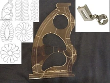 Ruler Foot Low Shank + Quilting Template Ruler 3mm make Feathers Wave S Lines 