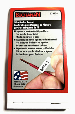 IDEAL Buchanan Wire Marker Booklet 775154 - Household Electrical Panel Labels