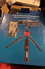 12x42 HD Binoculars for Adults with Upgraded Phone Adapter, Tripod and Tripod Ad