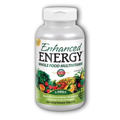 KAL Multivitamins Enhanced Energy Iron Whole Food Multivitamin 180
