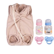 Cloth Body Reborn Doll Supply Kit Soft Full Limb Baby Toddler DIY PacifierBottle